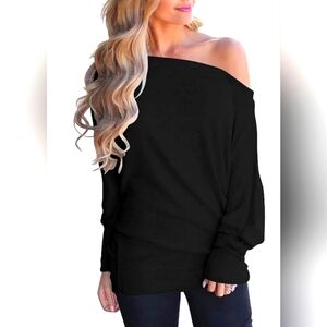 Boat Neck, Off Shoulder Blouse, XL